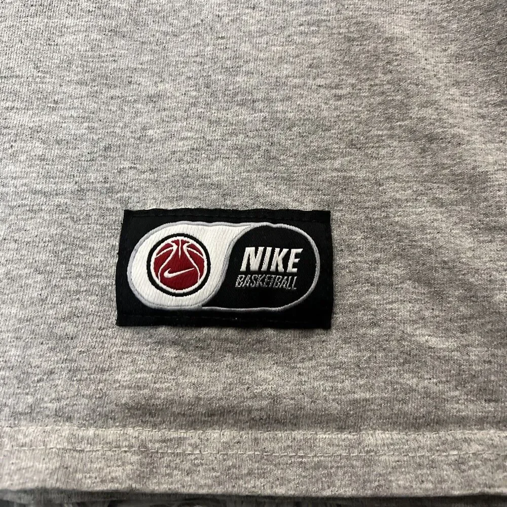 Nike Adult Shirt Medium Gray Black Vintage Basketball Tank Top Swoosh Tee Mens